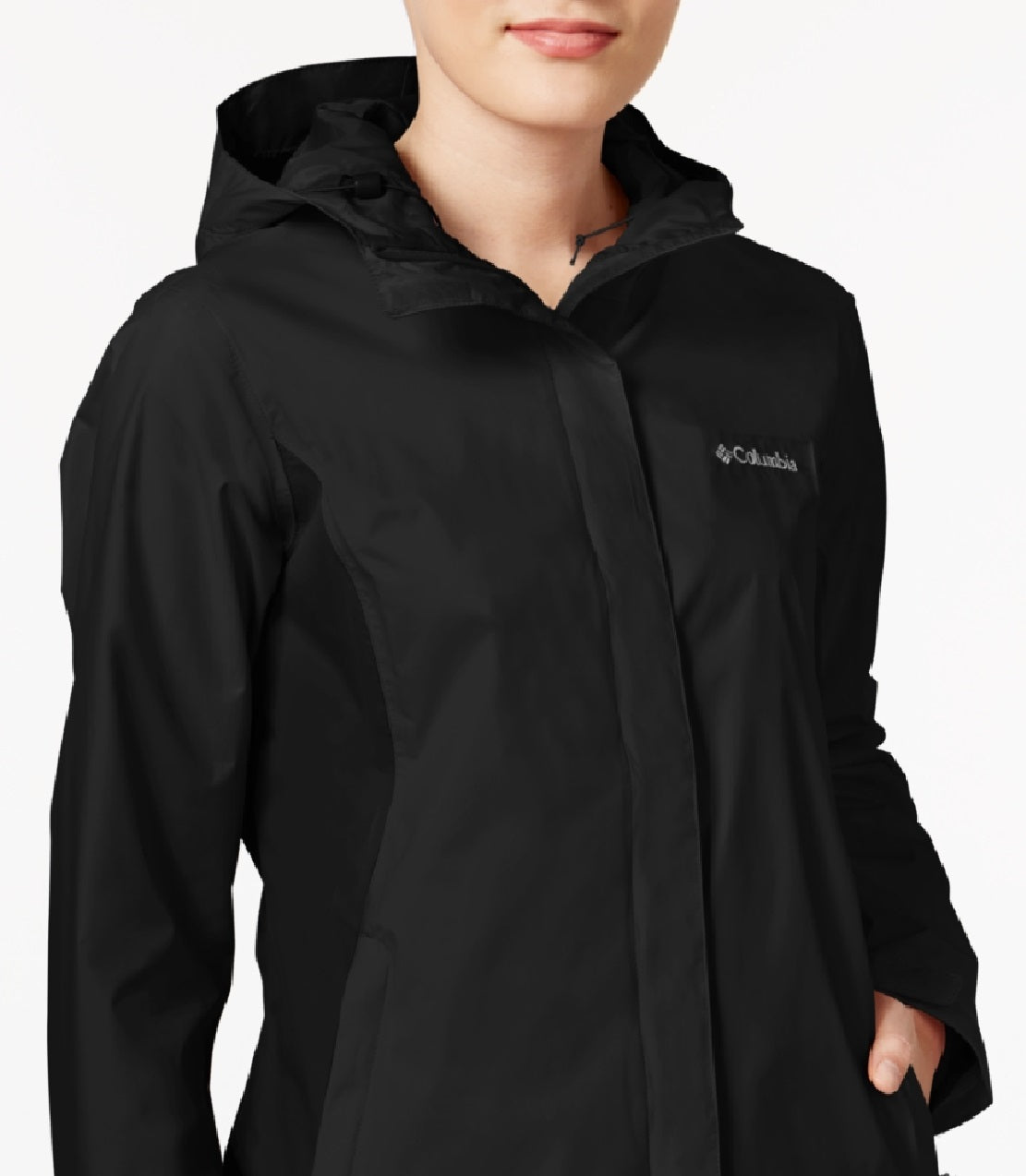 Jaqueta de chuva feminina Columbia Omni Tech Arcadia II preta, tamanho grande