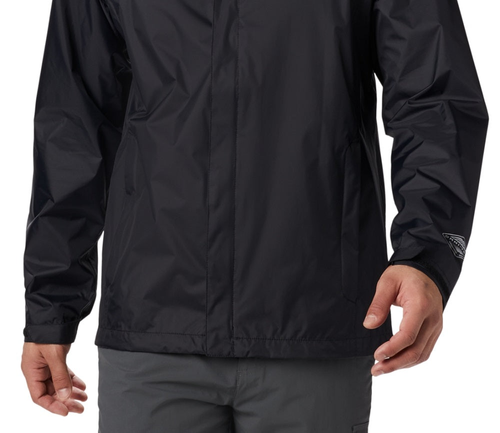Jaqueta de chuva resistente à água Columbia Watertight II masculina, preta, tamanho grande