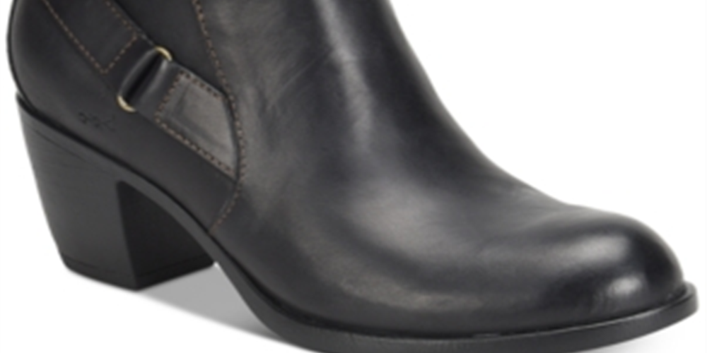 Botas femininas BOC de couro de karité, pretas, tamanho 6,5 M