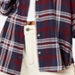 Camisa utilitária xadrez feminina Polly &amp; Esther, azul, tamanho pequeno