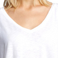 Camiseta feminina Velvet by Graham &amp; Spencer com fenda lateral, branca, tamanho médio