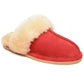 Pantufa feminina Minnetonka em pele de carneiro genuína, vermelha, tamanho 10 M