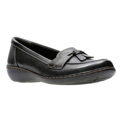 Sapatilhas femininas Clarks Ashland Bubble pretas tamanho 8 M