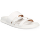 Sandálias de couro femininas Aqua College Sloan com bico aberto, casuais, tamanho 7,5 M, brancas
