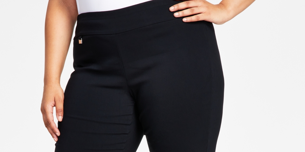 Calça skinny Alfani feminina com controle de barriga, tamanho 22W, preta