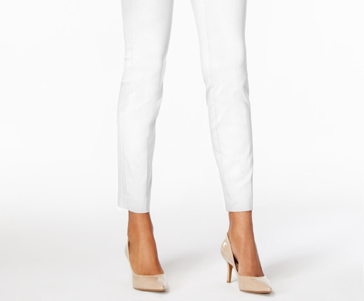 Calça skinny Alfani feminina com controle de barriga, tamanho 4, branca