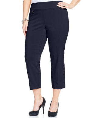 Calça Capri Feminina Alfani Tummy Control Azul Tamanho 16W