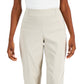 Calça feminina com tachas JM Collection, curta, bege, tamanho pequeno