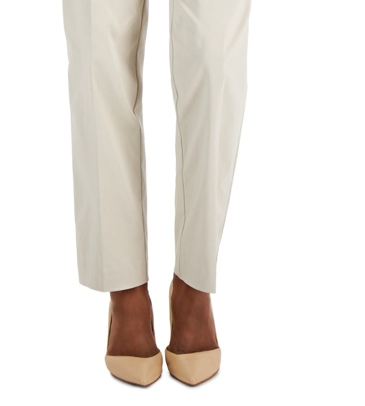 Calça feminina com tachas JM Collection, curta, bege, tamanho pequeno