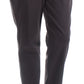 Calça feminina JM Collection, comprimento curvilíneo, corte reto, marrom, tamanho 18