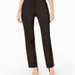 Calça feminina JM Collection, comprimento curvilíneo, corte reto, marrom, tamanho 18