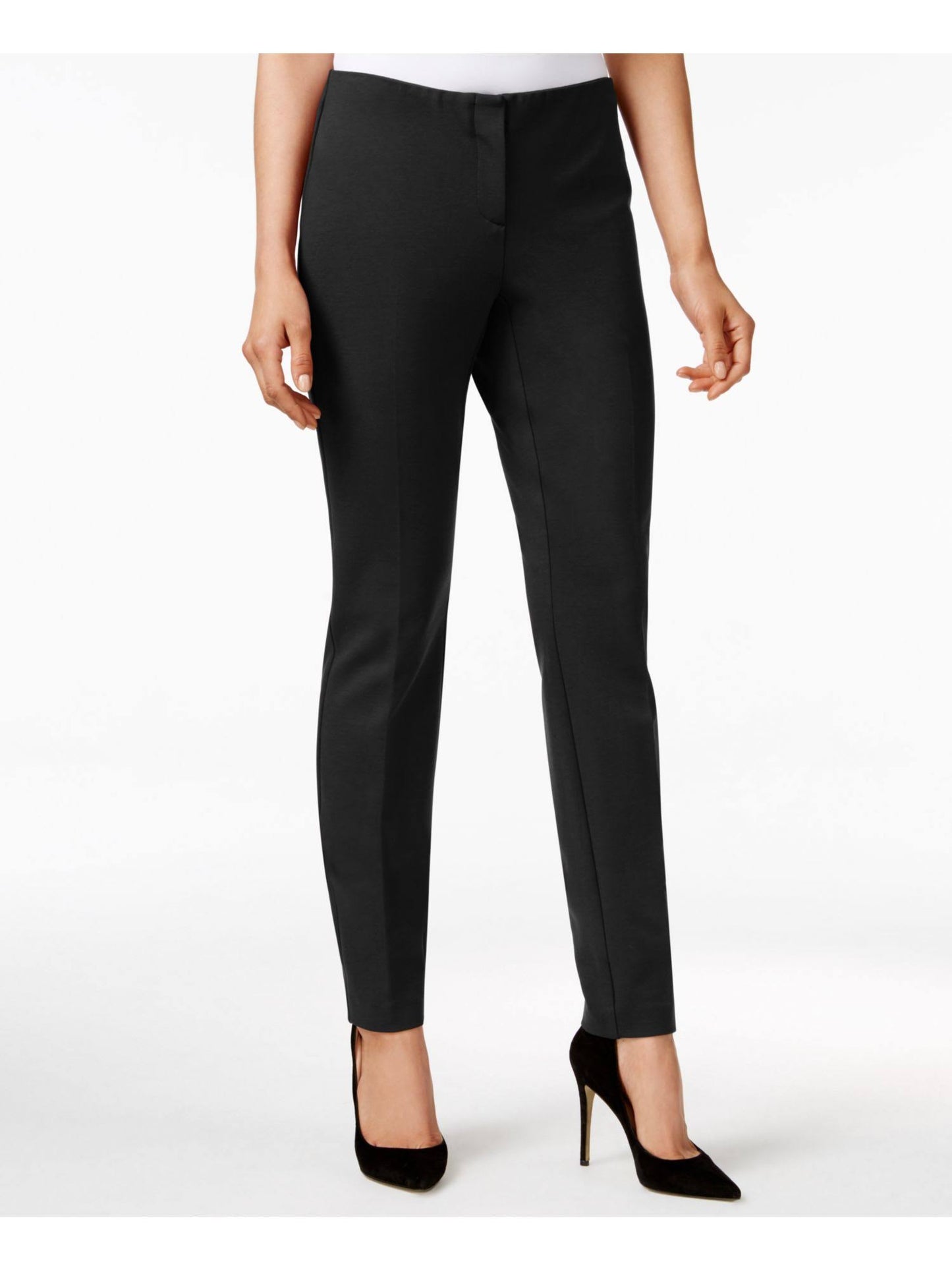 Calça skinny com costura Alfani feminina, preta, tamanho 10