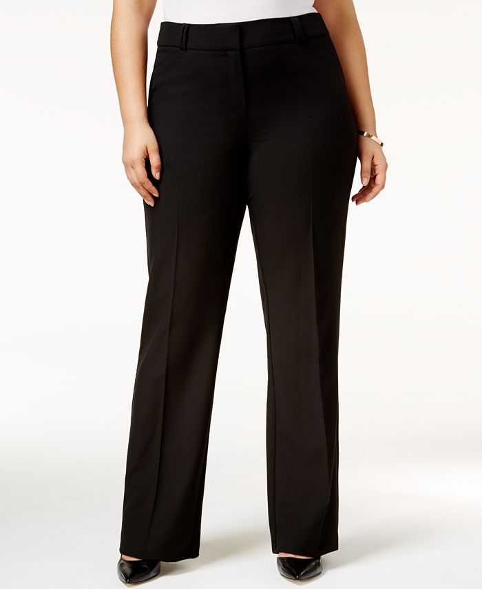 Calça feminina Alfani Curvy Bootcut Tummy Control, preta, tamanho 22W
