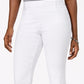 Calça capri feminina com detalhes em renda JM Collection, branca, tamanho extragrande