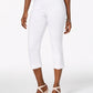 Calça capri feminina com detalhes em renda JM Collection, branca, tamanho extragrande