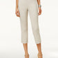 Calça capri feminina com detalhes em renda JM Collection, marrom, tamanho extragrande