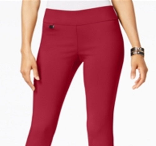 Calça Capri Feminina Alfani Tummy Control Pull On Vermelha Tamanho 18