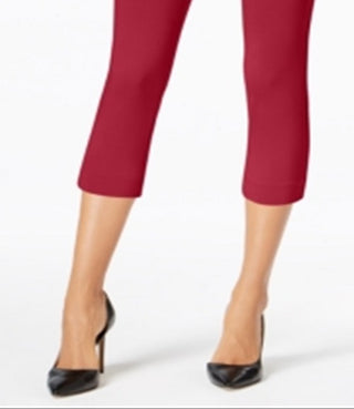 Calça Capri Feminina Alfani Tummy Control Pull On Vermelha Tamanho 18