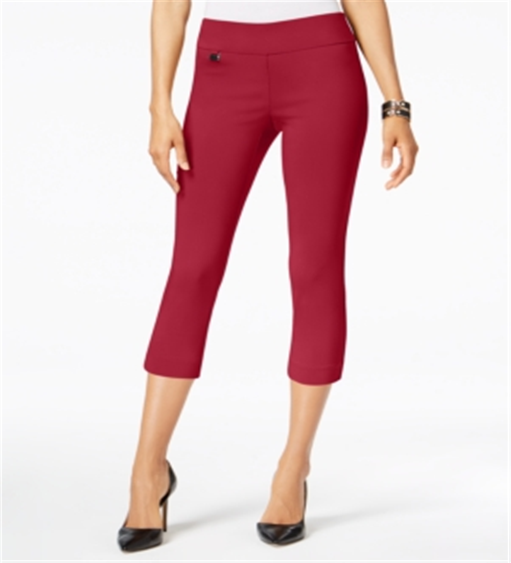 Calça Capri Feminina Alfani Tummy Control Pull On Vermelha Tamanho 18