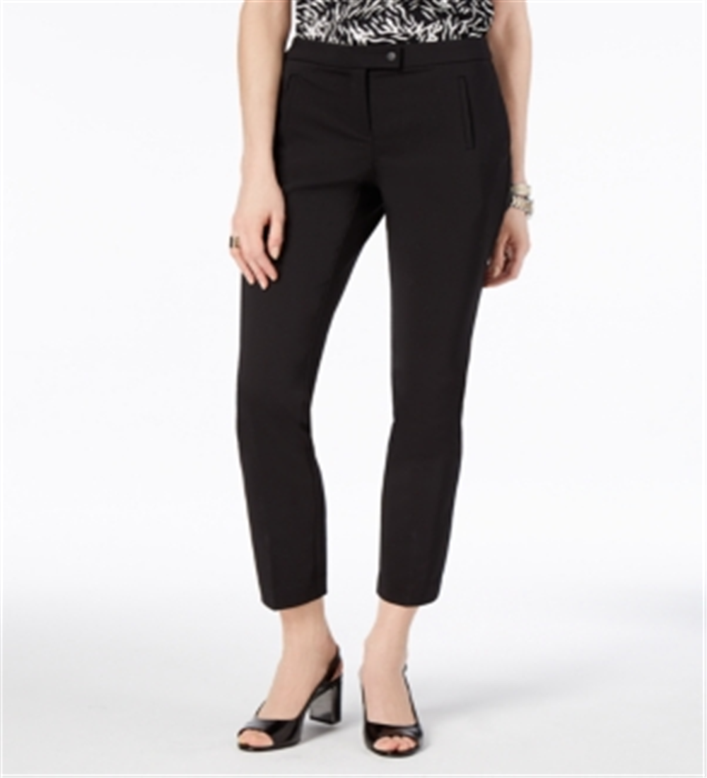 Calça feminina Alfani Tummy Control Slim Leg Preta Tamanho 16