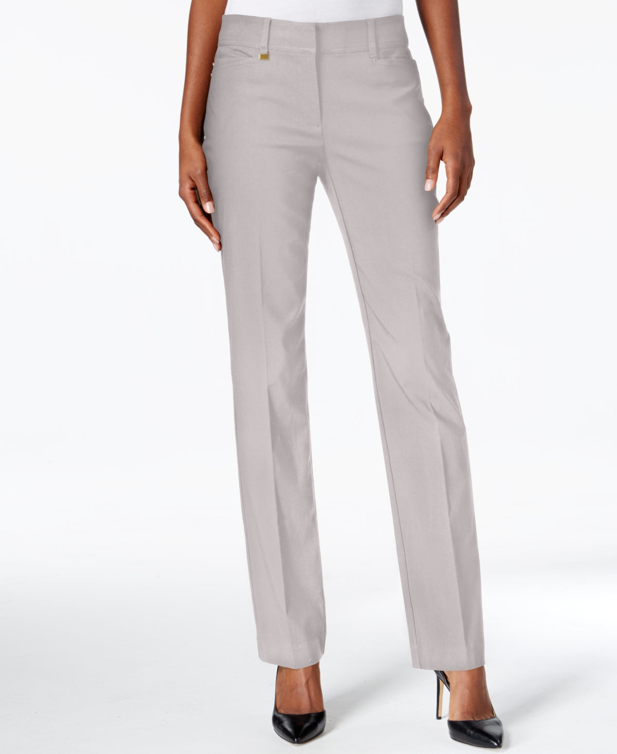 Calça feminina JM Collection Tummy Control Curvy Fit, cinza, tamanho 14X4