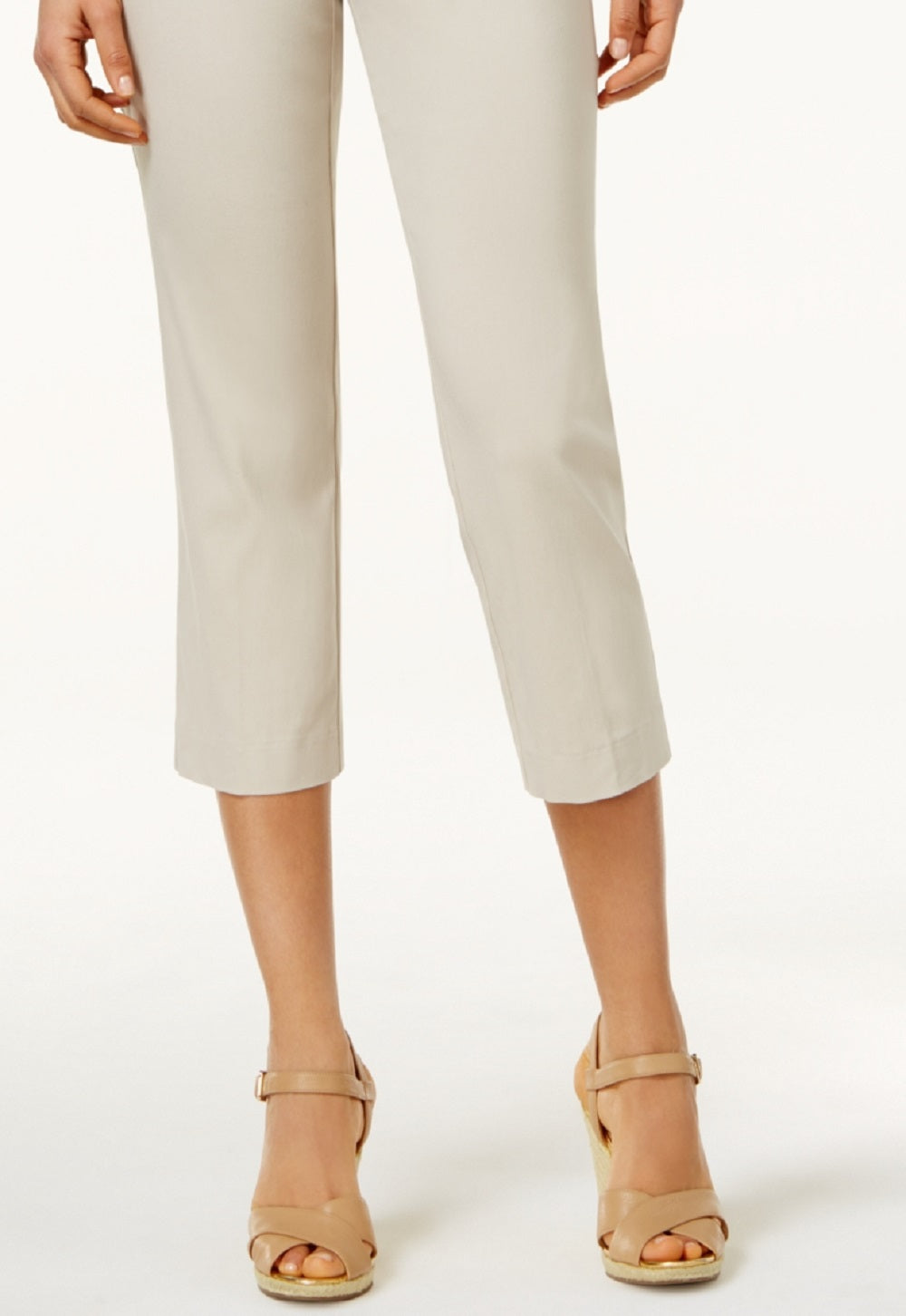 Calça Capri Feminina com Detalhe de Rebite e Controle de Barriga JM Collection Marrom Tamanho Pequeno Grande