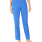Calça feminina lisa de perna reta para usar no trabalho, azul, tamanho pequeno, da coleção JM