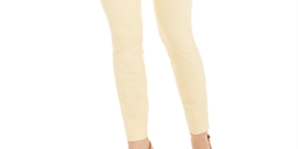 Calça skinny Alfani feminina com controle de barriga, tamanho 18, amarela
