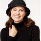 Nine West Cloche de feltro com flores, tamanho regular, preto, feminino