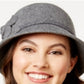 Chapéu cloche de feltro feminino Nine West com estampa floral, tamanho regular, cinza