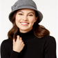 Chapéu cloche de feltro feminino Nine West com estampa floral, tamanho regular, cinza