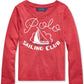 Camiseta Polo Ralph Lauren Infantil Sailing Club Algodão Jersey Vermelha Tamanho 2T