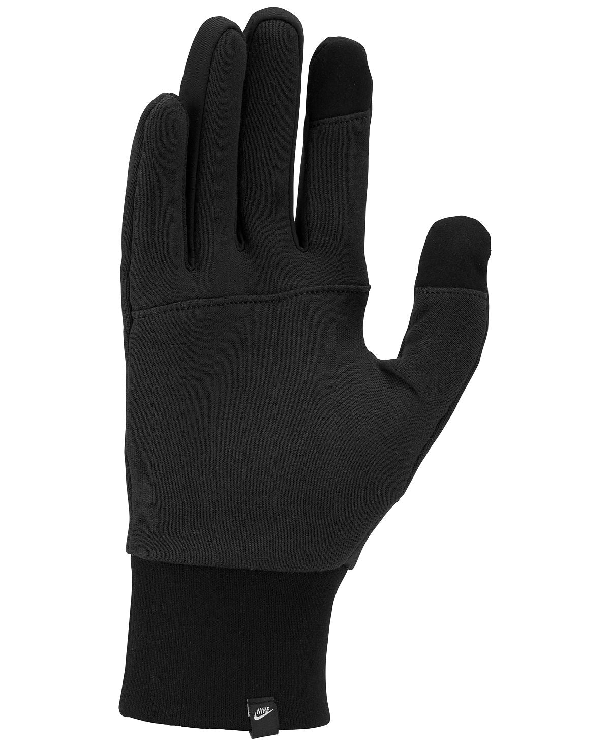 Luvas Nike Club Fleece 2.0 Tech com logotipo bordado, pretas, tamanho médio