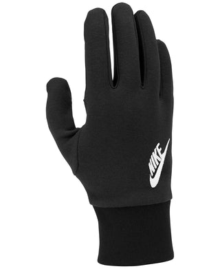 Luvas Nike Club Fleece 2.0 Tech com logotipo bordado, pretas, tamanho médio