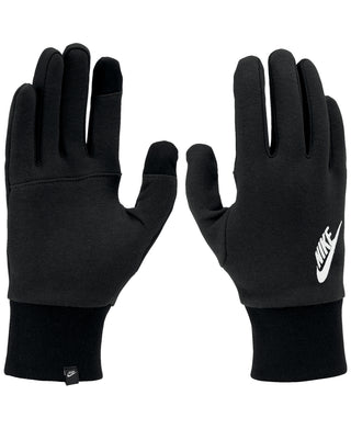 Luvas Nike Club Fleece 2.0 Tech com logotipo bordado, pretas, tamanho pequeno