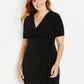 Vestido envelope maternidade feminino preto tamanho grande
