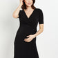 Vestido envelope maternidade feminino preto tamanho grande