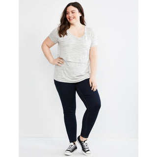 Calça Jeans Maternidade Maternidade Feminina Mama Prima Pós-Gravidez Bolso V Azul Tamanho 2X