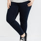 Calça Jeans Maternidade Maternidade Feminina Mama Prima Pós-Gravidez Bolso V Azul Tamanho 2X