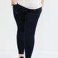 Calça Jeans Maternidade Maternidade Feminina Mama Prima Pós-Gravidez Bolso V Azul Tamanho 2X