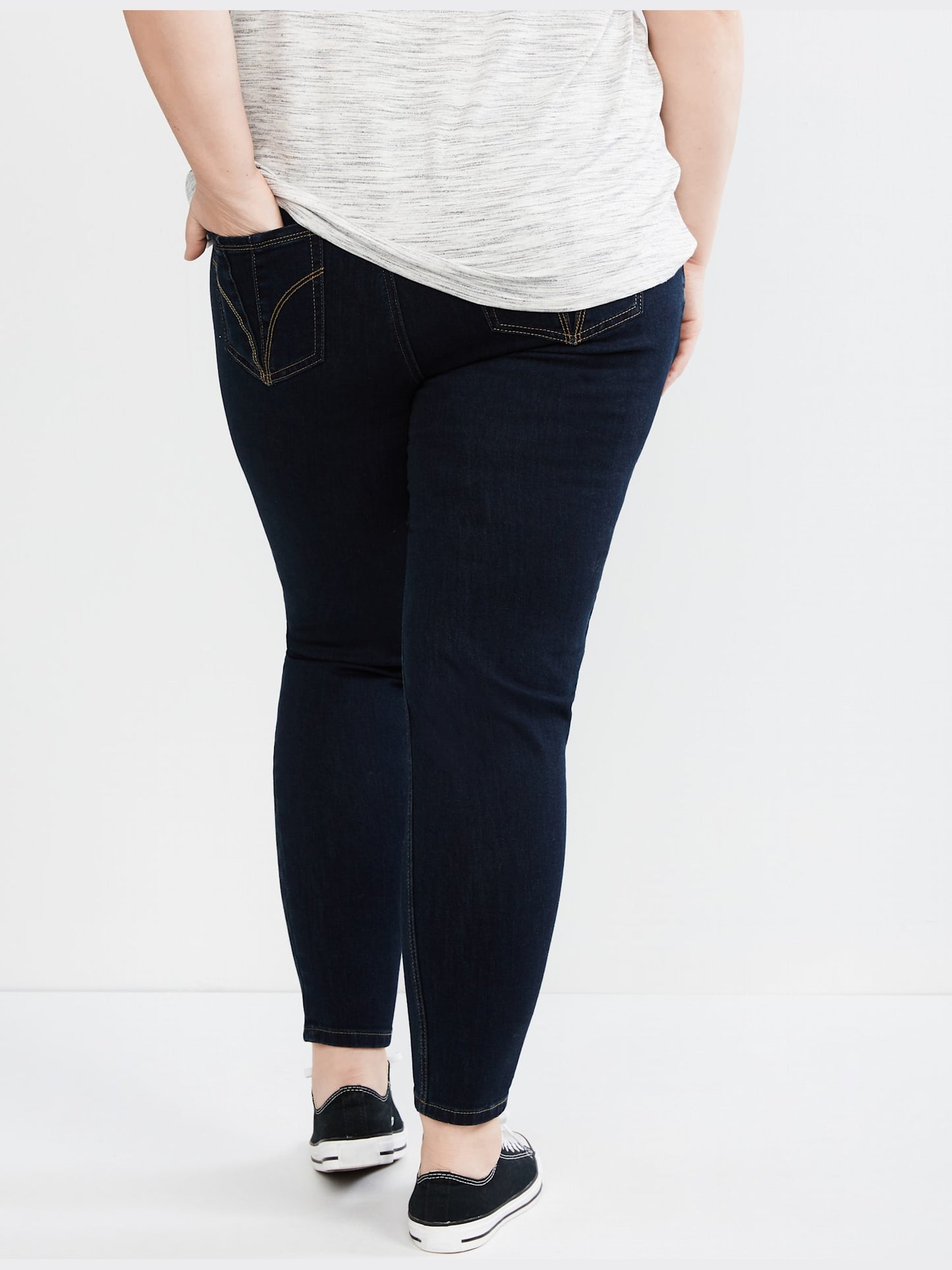Calça Jeans Maternidade Maternidade Feminina Mama Prima Pós-Gravidez Bolso V Azul Tamanho 2X