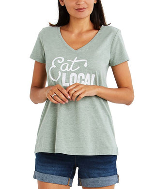 Camiseta de amamentação feminina maternidade verde tamanho pequeno