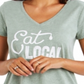 Camiseta de amamentação feminina maternidade verde tamanho pequeno