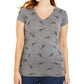 Camiseta feminina franzida para maternidade, tamanho grande, cinza