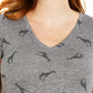Camiseta feminina franzida para maternidade, tamanho grande, cinza