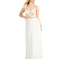Vestido feminino Emerald Sundae com alças finas e decote coração, comprimento total, formal, cintura império, branco, tamanho 17