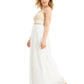 Vestido feminino Emerald Sundae com alças finas e decote coração, comprimento total, formal, cintura império, branco, tamanho 17