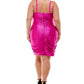 Vestido feminino franzido com decote drapeado e estampa Emerald Sundae, rosa, tamanho 14
