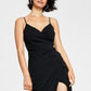 Vestido de festa infantil com fenda alta e esmeralda Sundae, preto, tamanho grande