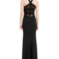 Vestido de festa longo sereia transparente sem mangas com decote em V e decote em V, preto, tamanho extrapequeno, para mulheres